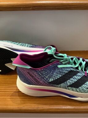 adidas men’s adizero prime x strung Running Shoes - Teal & Purple & Black